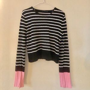 Zara Knit Stripped Sweater with Pink Cuffs